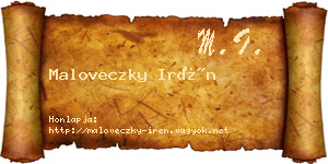 Maloveczky Irén névjegykártya